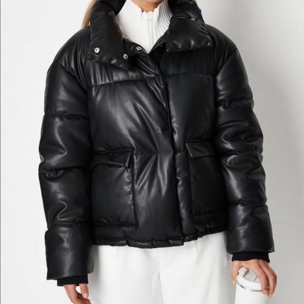 NWT black leather puffer! 🖤